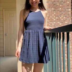 Hollister halter knit navy mini dress XS